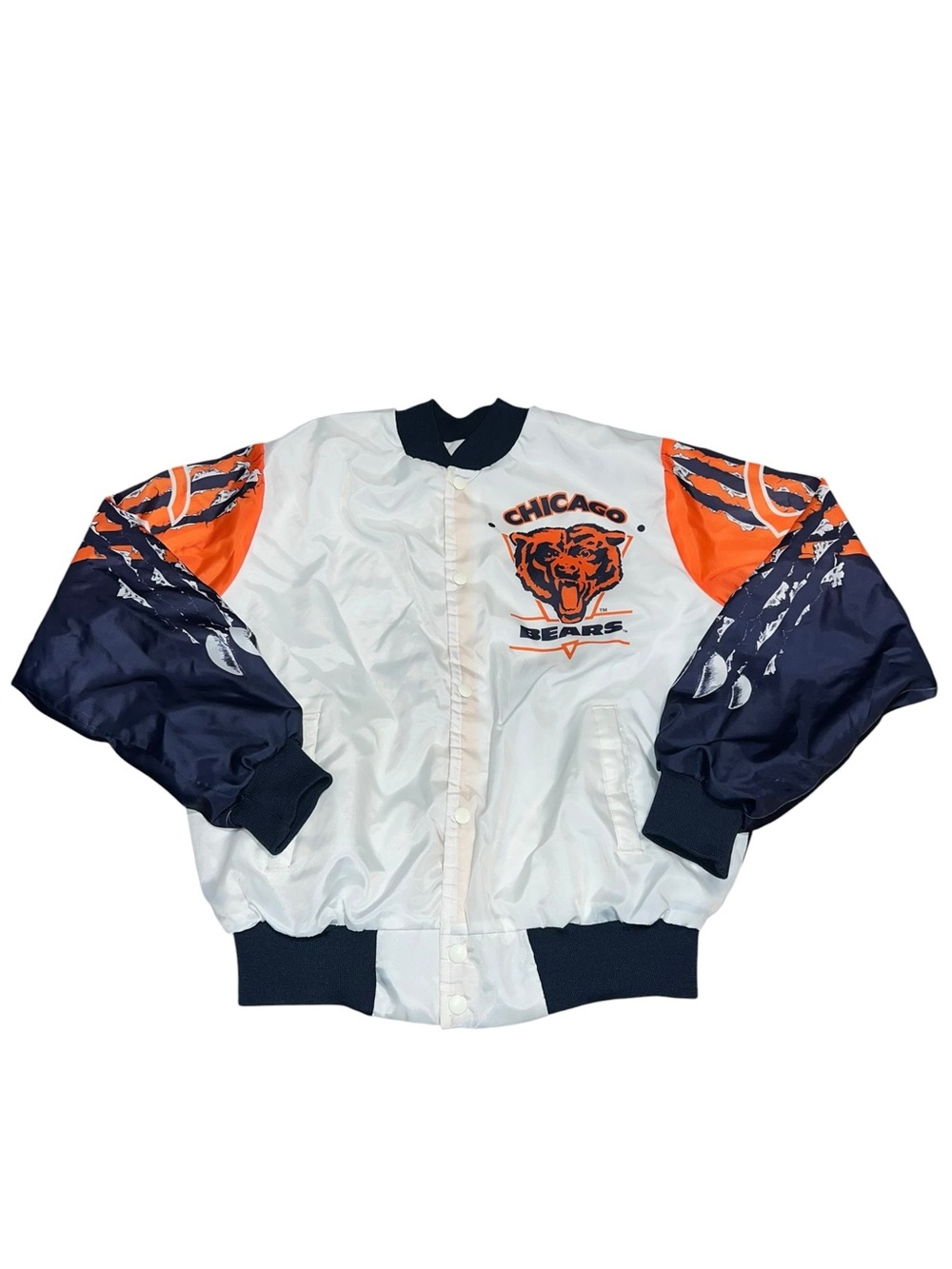 VTG 90s Chicago Bears Chalk Line Fanimation Jacket Bomber Size Medium NFL